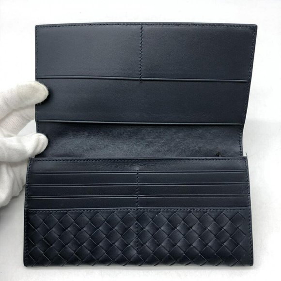 BOTTEGA VENETA 577559 intrecciato long wallet navy - Picture 4 of 9